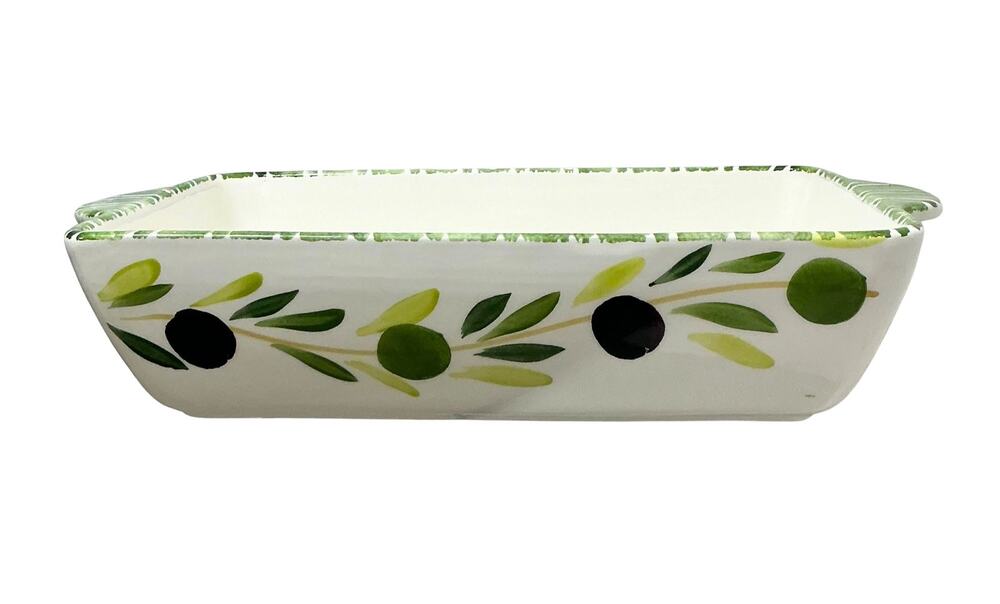 La Tavola Italy Olive Vine Casserole Lasagna Handmade Ceramic Pan 16.5 X 9.5